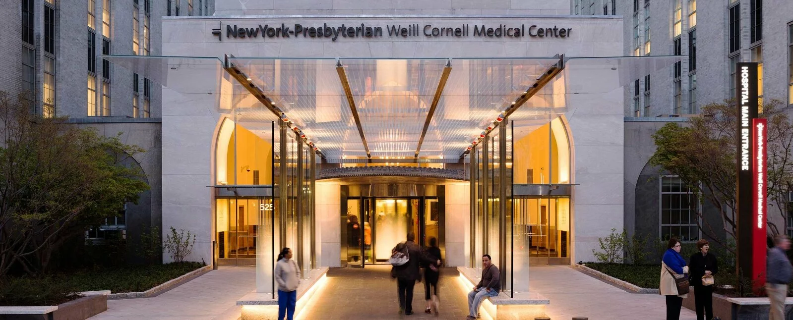 People outside of NewYork-Presbyterian Weill Cornell Medical Center