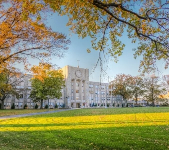 St. John's University and green lawn